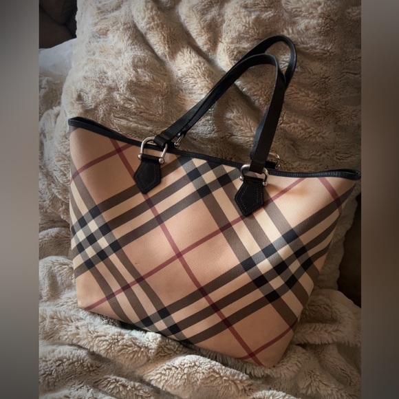 Burberry Handbags - Burberry | Nova Check Nikki Large Tan and Black Checkered Women's Tote Bag